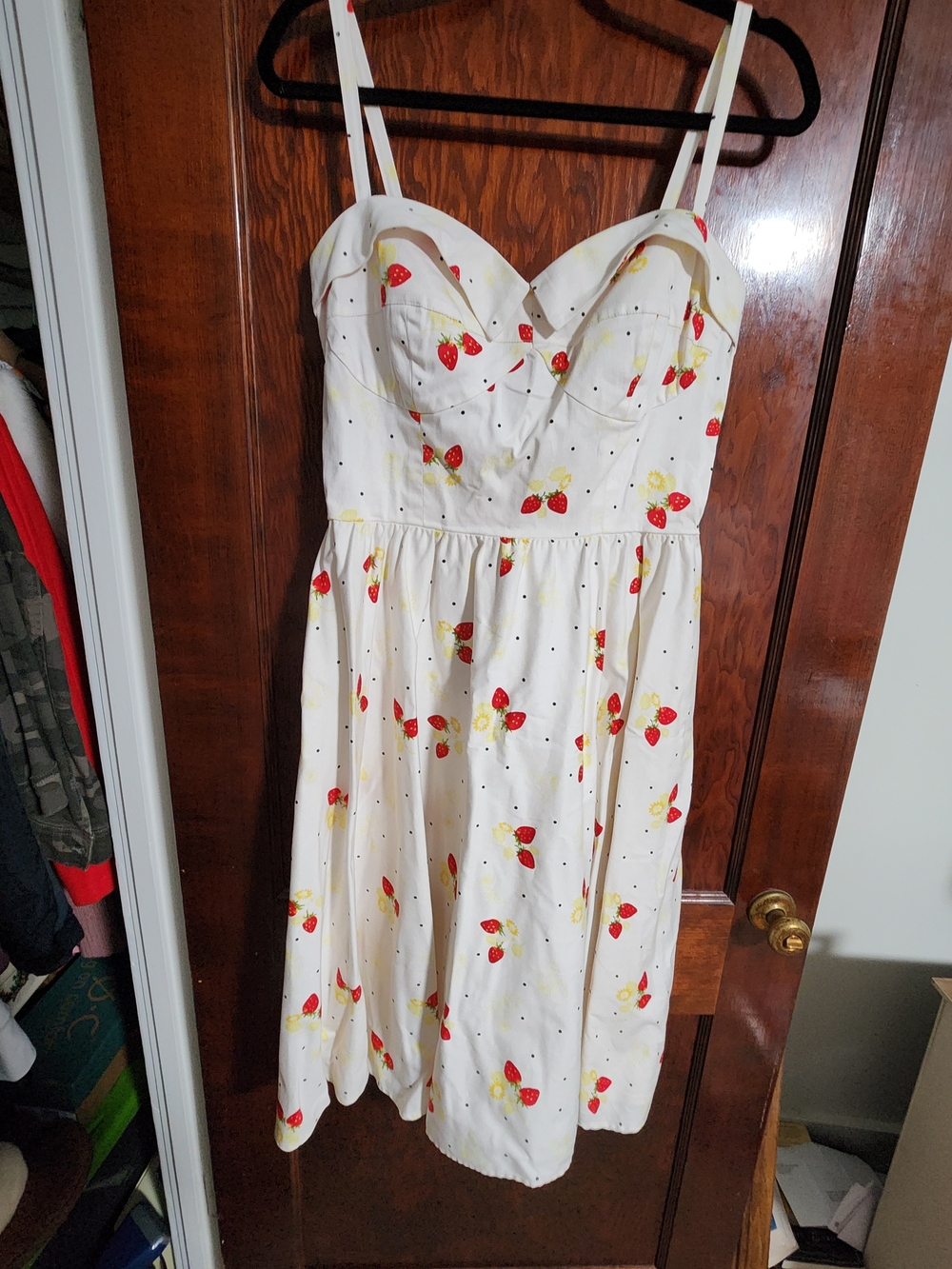 Stop Staring! Strawberry Blossom Retro 1950s Swing Dress Large NWOT